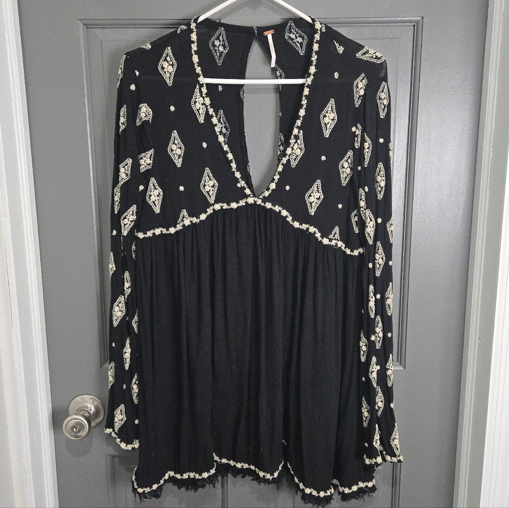 Baby Doll Emboidered Tunic Top